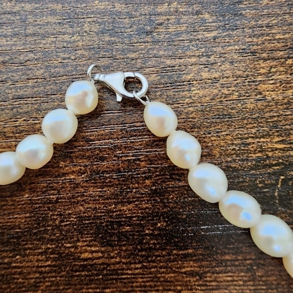 FRESHWATER Pearl Mother Of Pearl Flower Necklace Sterling Silver Hawaiian Shell. - Picture 15 of 16